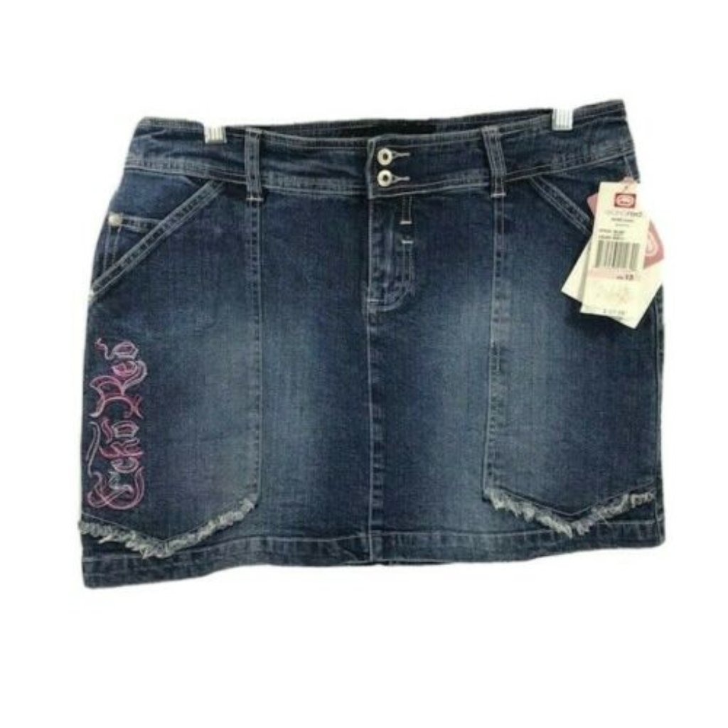 Eckored Junior Denim Skirt With Embroidery Size 13